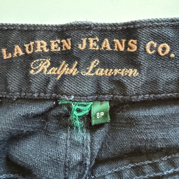 Lauren Jeans Co Ralph Lauren Womens Black Denim Straight Leg Pants Size 8P - Picture 13 of 13